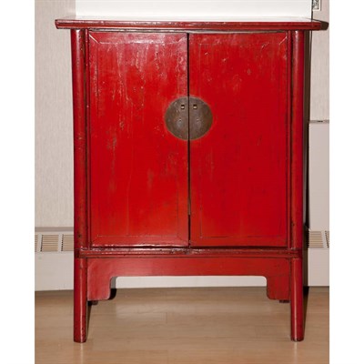 Lot 300A - Chinese Red Painted Cabinet Height 52 inches,...