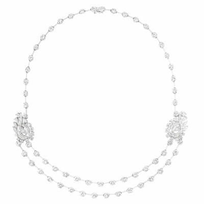 Lot 559 - White Gold and Diamond Necklace