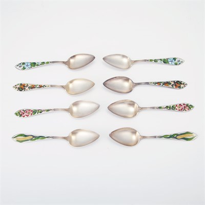 Lot 172 - Set of Eight Watson Co. Enameled Sterling...