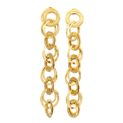 Lot 34 - Pair of Gold Pendant-Earclips