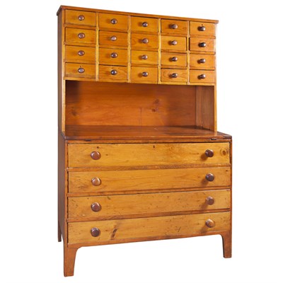 Lot 310 - Shaker Salmon Red Pine Sewing Desk Late 19th...