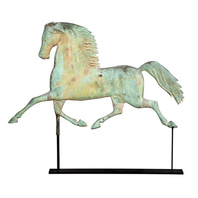Lot 368 - Molded Copper and Zinc Black Hawk Running...