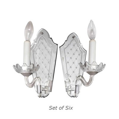Lot 635 - Three Pairs of Venetian Style Mirror Back...