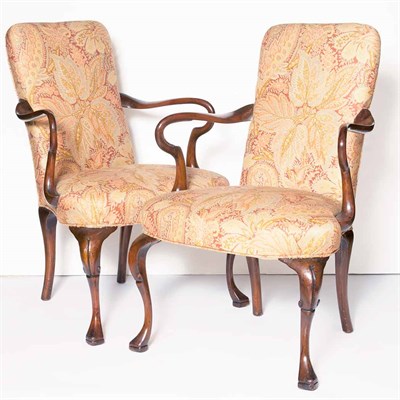 Lot 514 - Pair of George III Walnut Armchairs