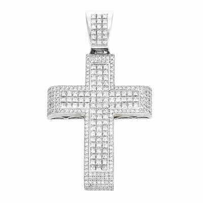 Lot 61 - White Gold and Diamond Cross Pendant