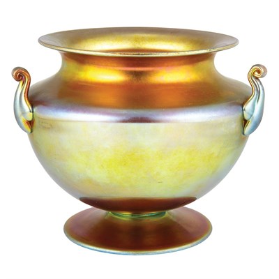 Lot 344 - Carder Steuben Gold Aurene Glass Footed Vase...