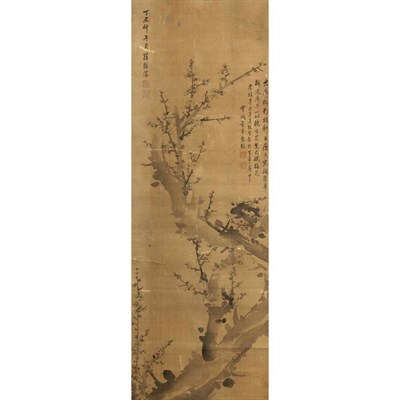 Lot 515 - Attributed to Chen Jiru Blossoming Prunus Ink...