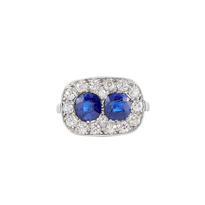 Lot 101 - Edwardian Platinum, Sapphire and Diamond Ring