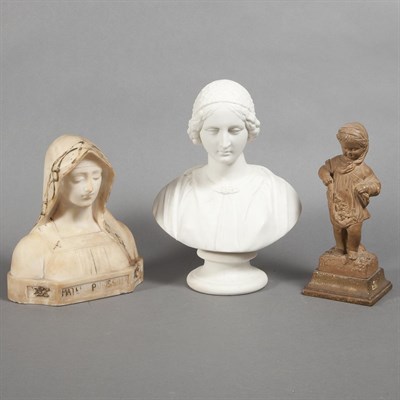 Lot 533 - Alabaster Bust of Mater Purissima Attributed...