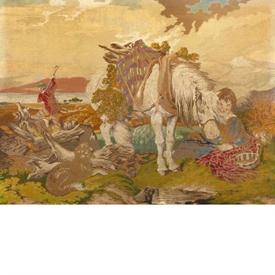 Lot 430 - Framed Continental Needlework Panel Third...