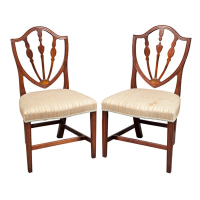 Lot 122 - Pair of Federal Inlaid Mahogany Shield-Back...