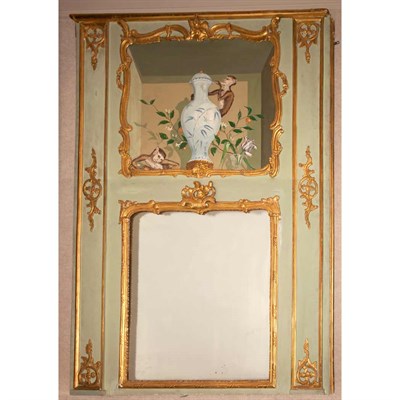 Lot 435 - Louis XV Style Parcel Gilt Painted Trumeau The...