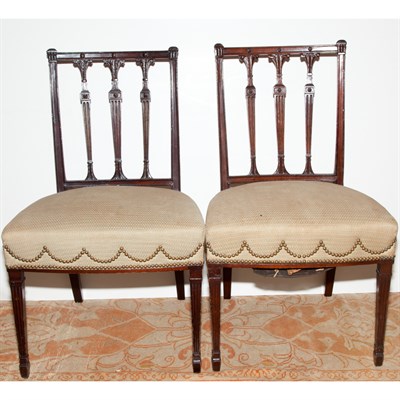 Lot 235 - Pair of George III Mahogany Side Chairs Circa...