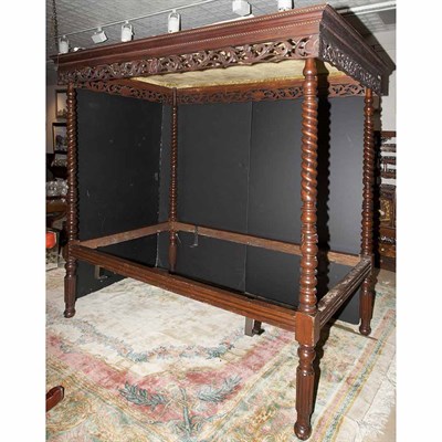 Lot 232 - Baroque Style Carved and Turned Mahogany...