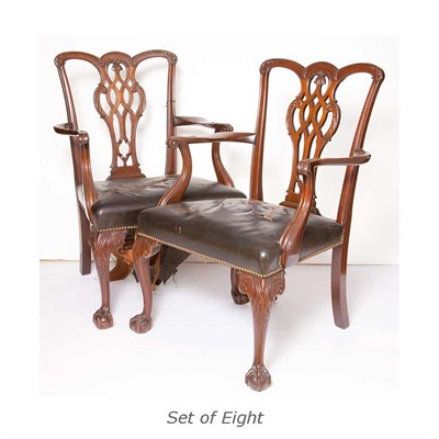 Lot 410 - Set of Eight George III Style Mahogany Dining...