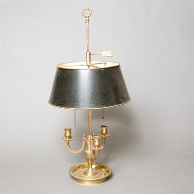 Lot 632 - George III Style Brass Bouillotte Lamp Height...