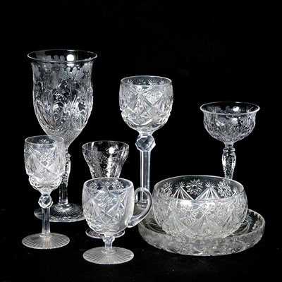 Lot 212 - Webb Corbett Cut Glass Stemware and Dessert...