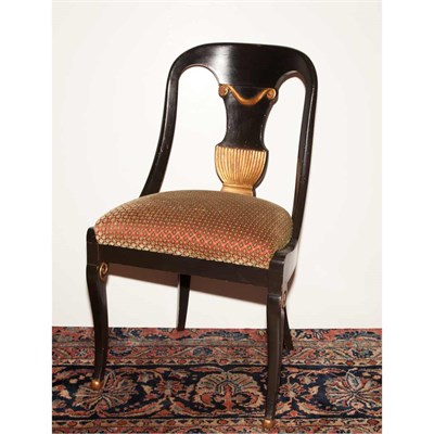 Lot 332 - Pair of Art Deco Style Black and Gold Painted...