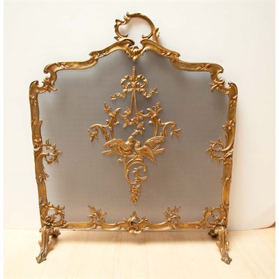 Lot 139 - Louis XV Style Gilt-Metal Fire Screen Height...