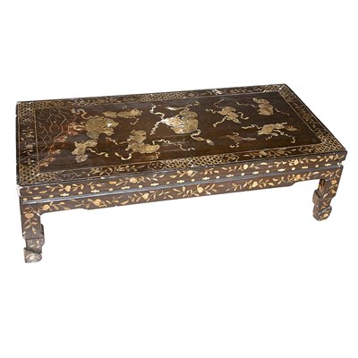 Lot 235 - Chinese Mother-of-Pearl Inlaid Black Lacquered...