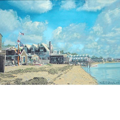 Lot 44 - Michael Joseph American, b. 1945 Buildings on...