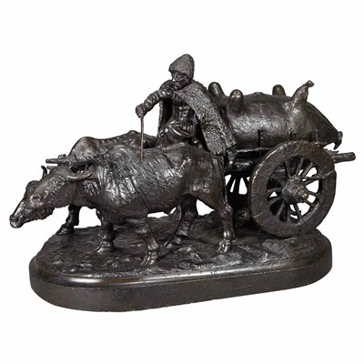 Lot 220 - Russian Bronze Group of an Imeretian Bullock...