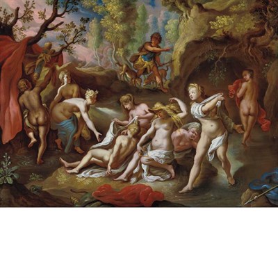 Lot 1 - Circle of Adam Elsheimer Actaeon Coming upon...