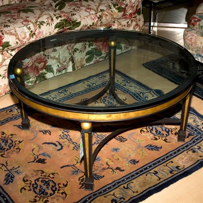 Lot 123 - Neoclassical Style Glass Top Painted Low Table...