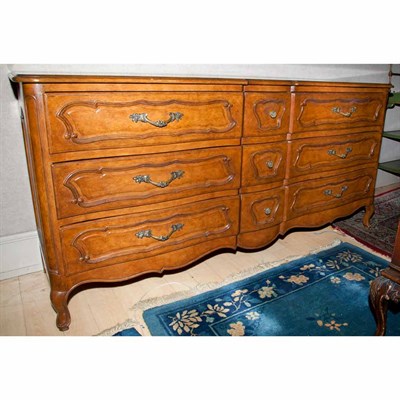 Lot 166 - Provincial Louis XV Style Walnut Double...