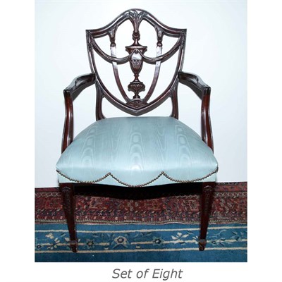 Lot 172 - Set of Eight George III Style Mahogany Dining...