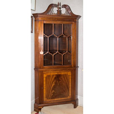 Lot 183 - George III Style Mahogany Corner Cabinet...
