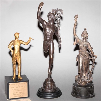 Lot 205 - Group of Three Metal Figures Height of tallest...