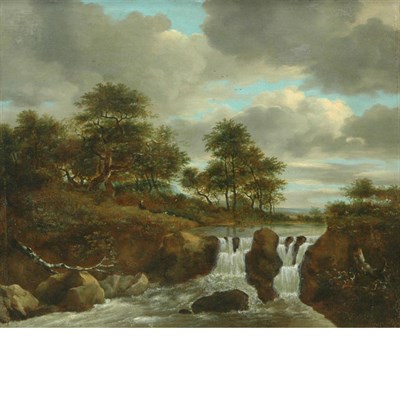 Lot 8 - Manner of Jacob van Ruisdael Landscape with...
