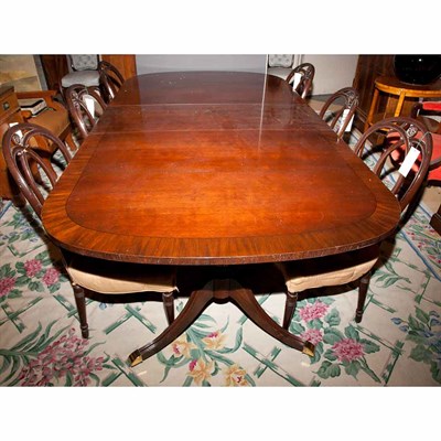 Lot 242 - Regency Style Mahogany Double-Pedestal Dining...