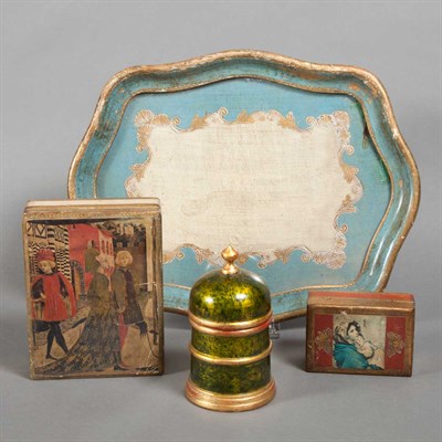 Lot 245 - Group of Painted Wood Table Decorations...
