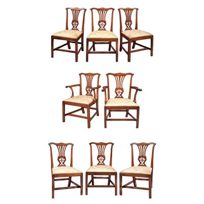 Lot 217 - Set of Eight George III Mahogany Dining Chairs...