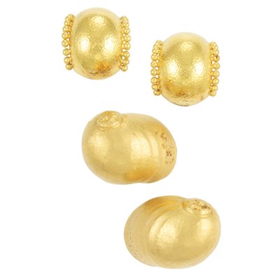 Lot 13 - Two Pairs of Gold Earrings