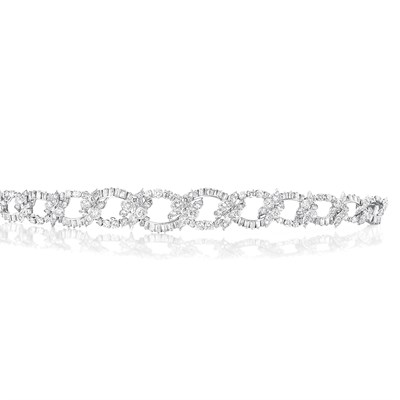Lot 574 - Platinum and Diamond Bracelet, Mauboussin, Paris