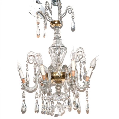 Lot 444 - Georgian Style Glass and Brass Six-Light...