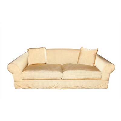Lot 153 - Silk Upholstered Loose Cushion Sofa Nobilis,...