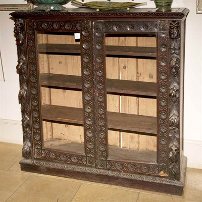 Lot 269 - Jacobean Style Stained Oak Vitrine Height 48...