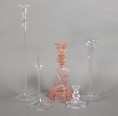 Lot 283 - Group of Glass Candlesticks Approximately...