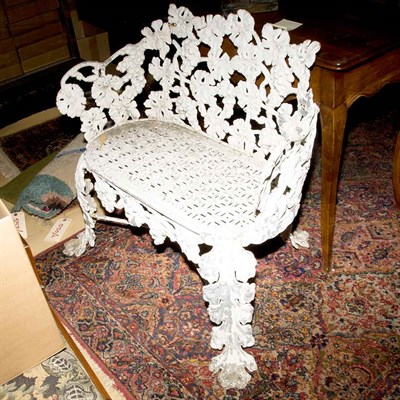 Lot 287 - Victorian White Painted Iron Bench Length 30...