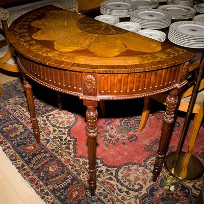 Lot 306 - George III Style Inlaid Mahogany Console...