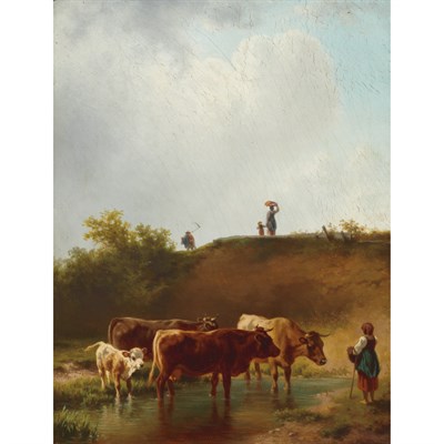 Lot 63 - Attributed to Friederich Johann Voltz Cows...