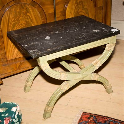 Lot 343 - Marble Top Painted Wood Low Table Height 19...