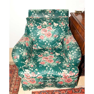 Lot 352 - Pair of Floral Upholstered Club Chairs;...