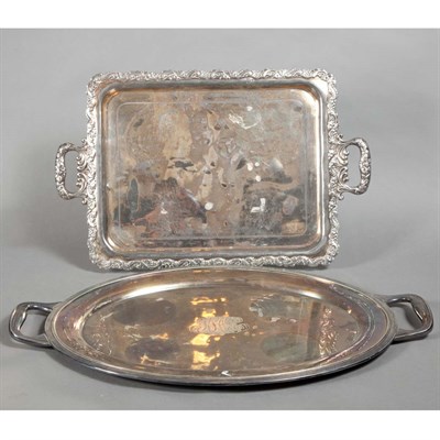 Lot 364 - Group of Five Silver Plated Trays Length of...