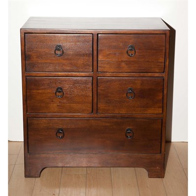 Lot 373 - Stained Oak Chest of Drawers Height 27 inches,...