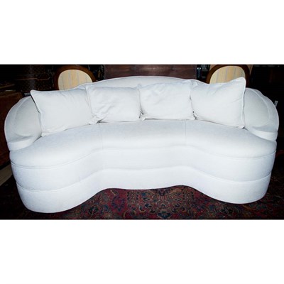 Lot 375 - Pair of White Upholstered Sofas Length 6 feet...